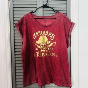 Disney Pirates of the Caribbean Crewneck Tee with Castle Logo